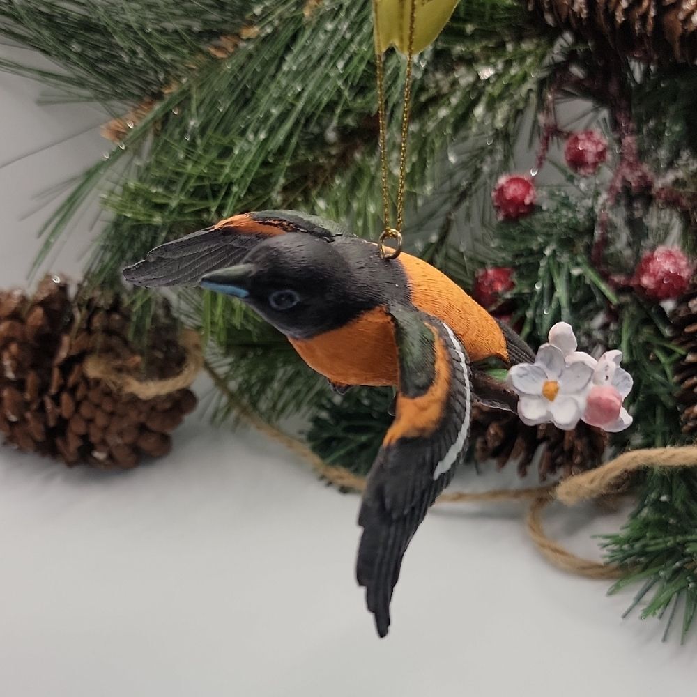 Danbury Mint Christmas Songbird Ornament Baltimore Oriole Retired